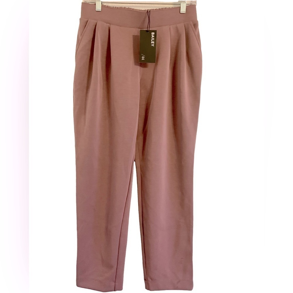 Bailey 44 Mauve Pleated Front Scuba Knit Pull On Pants